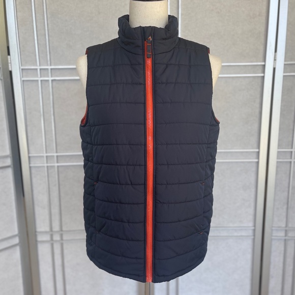Lands' End Navy/Orange Vest sz 14-16 - Picture 1 of 7